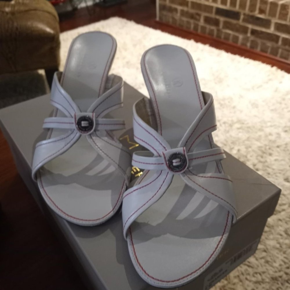 Cole Haan Brooke Slide with Heels White Calf shoes